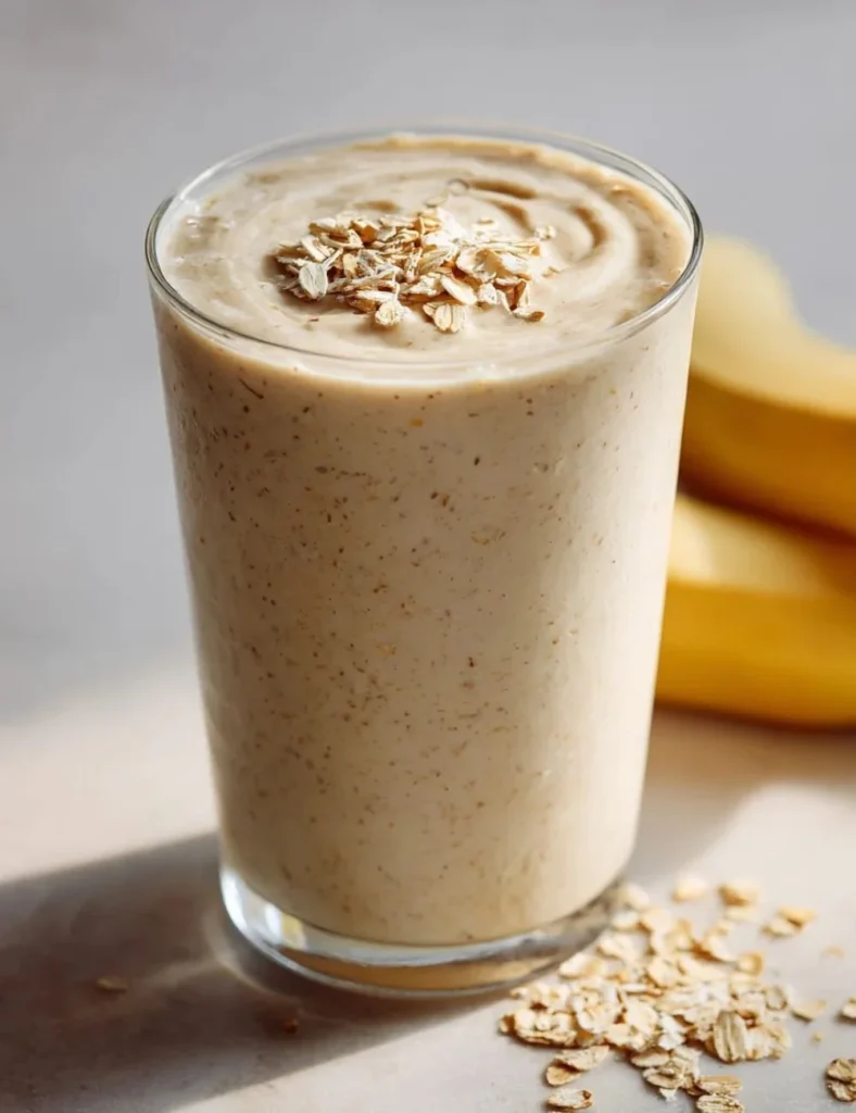 Refreshing Banana Oatmeal Smoothie for a quick energy boost.