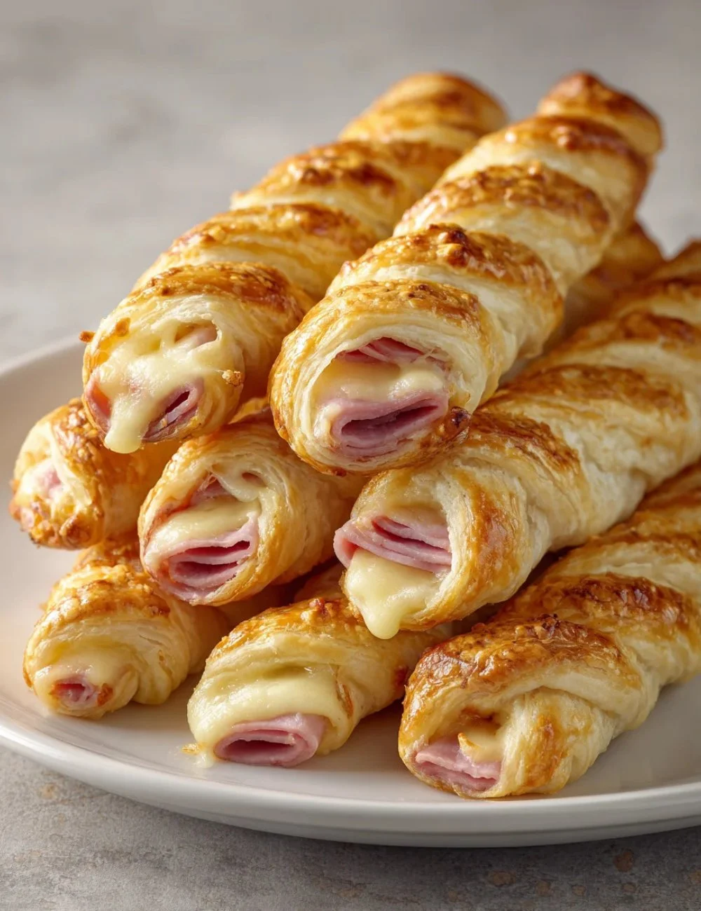 Savory beef ham and cheese sticks served as a tasty snack or appetizer