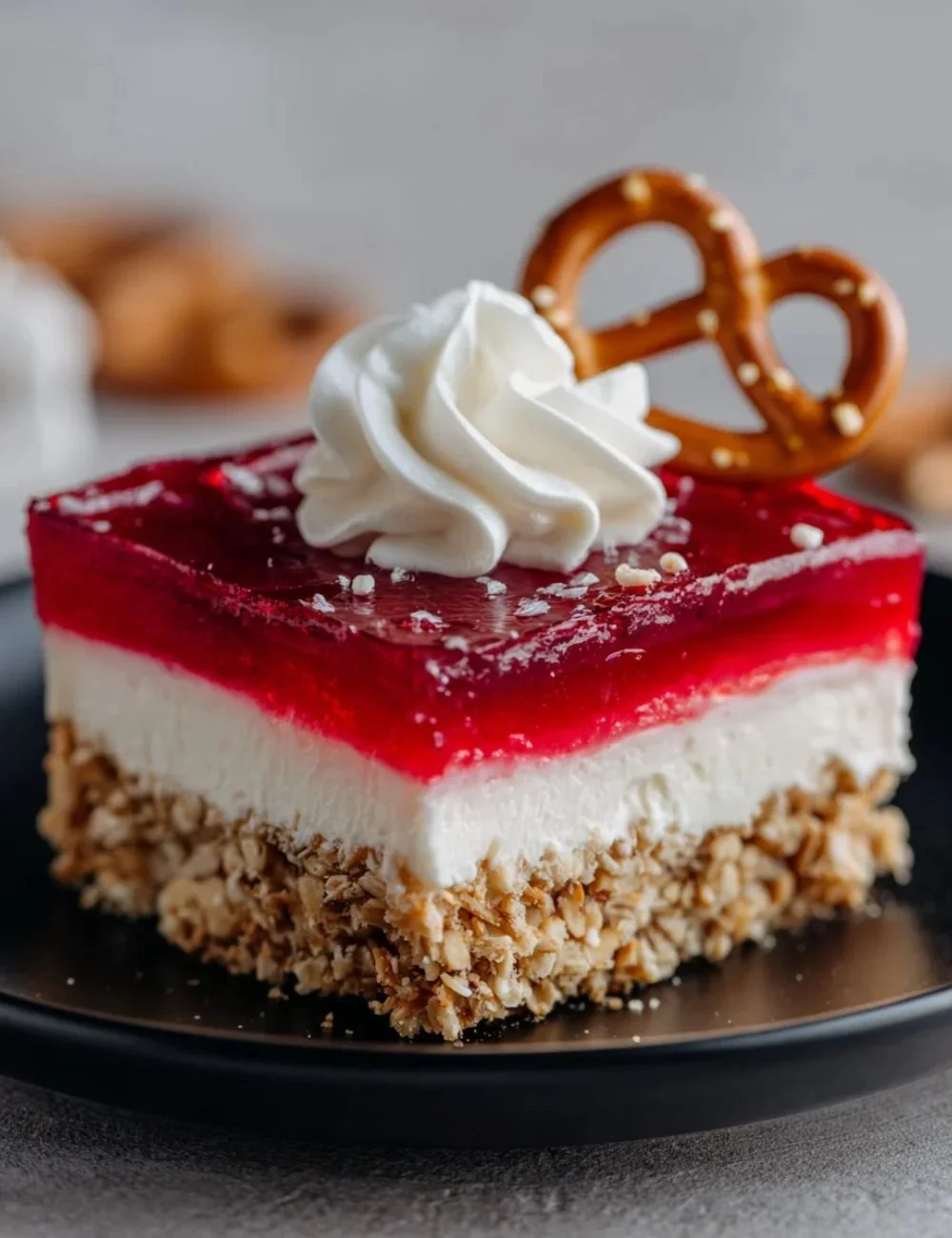 Delicious Cranberry Pretzel Salad with layers of sweetness and crunch