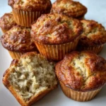 Low calorie Greek yogurt banana muffins fresh out of the oven
