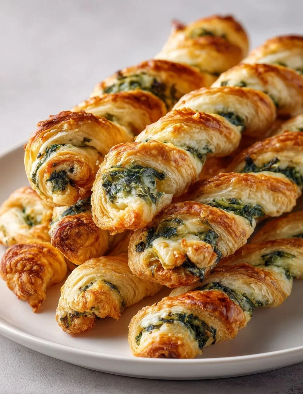 Delicious spinach feta twists made with puff pastry and filling of spinach and feta cheese