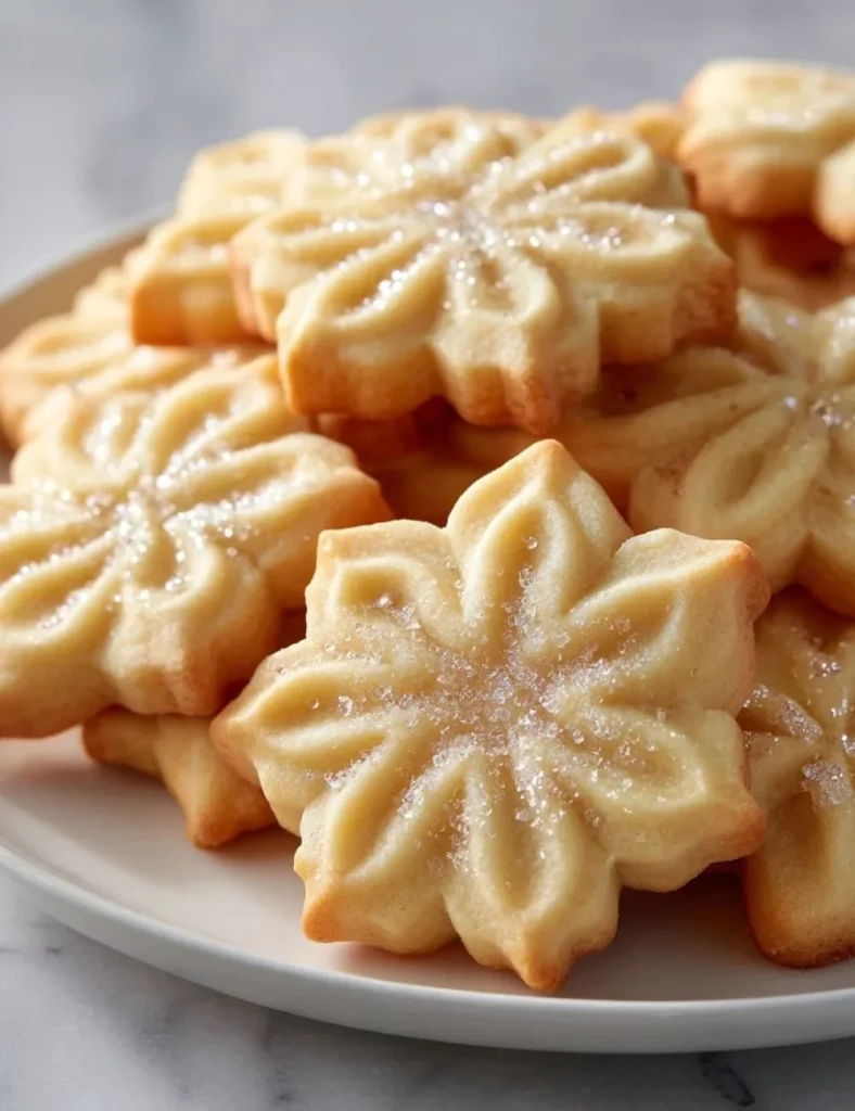 Variety of easy Christmas cookies made using a cookie press
