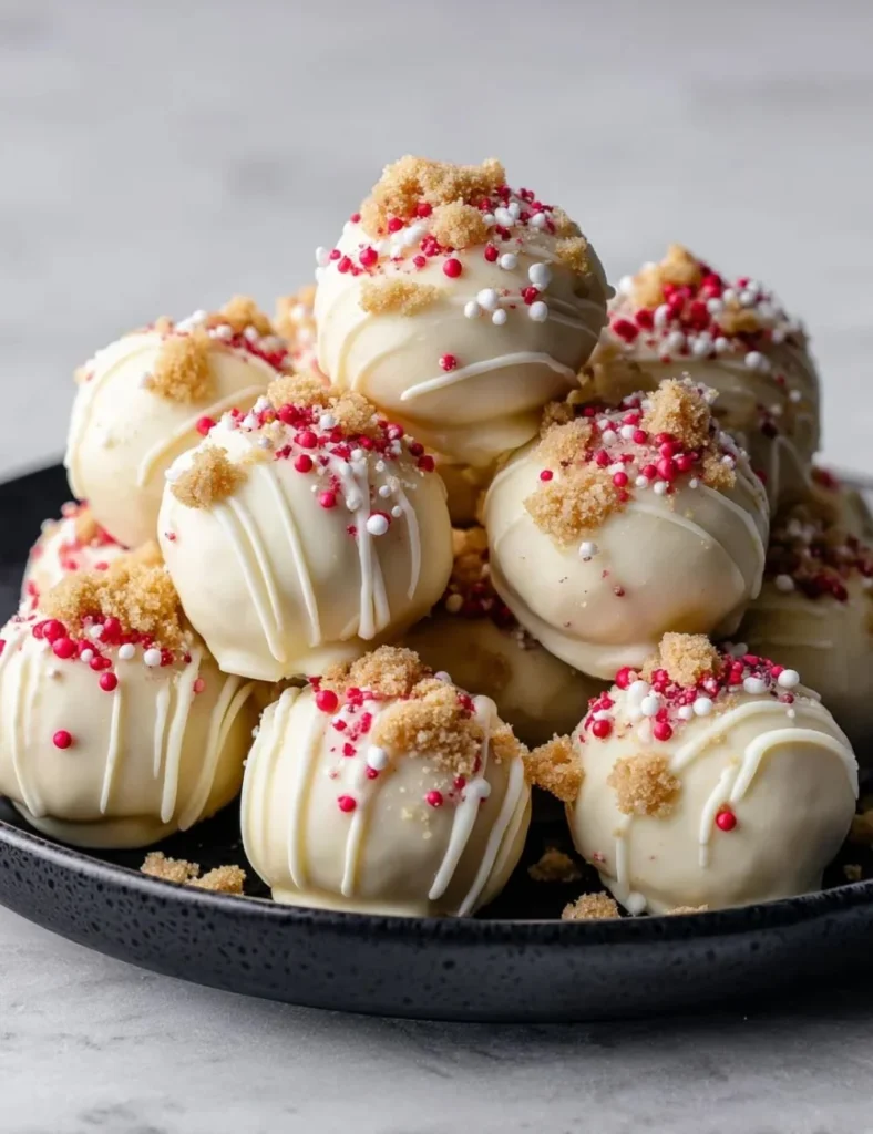 Elegant spiced gingerbread truffles arranged on a festive plate
