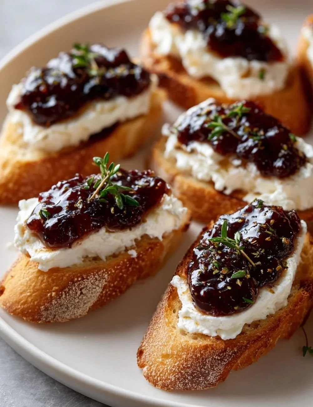 Delicious goat cheese appetizer served with fresh herbs and crackers.