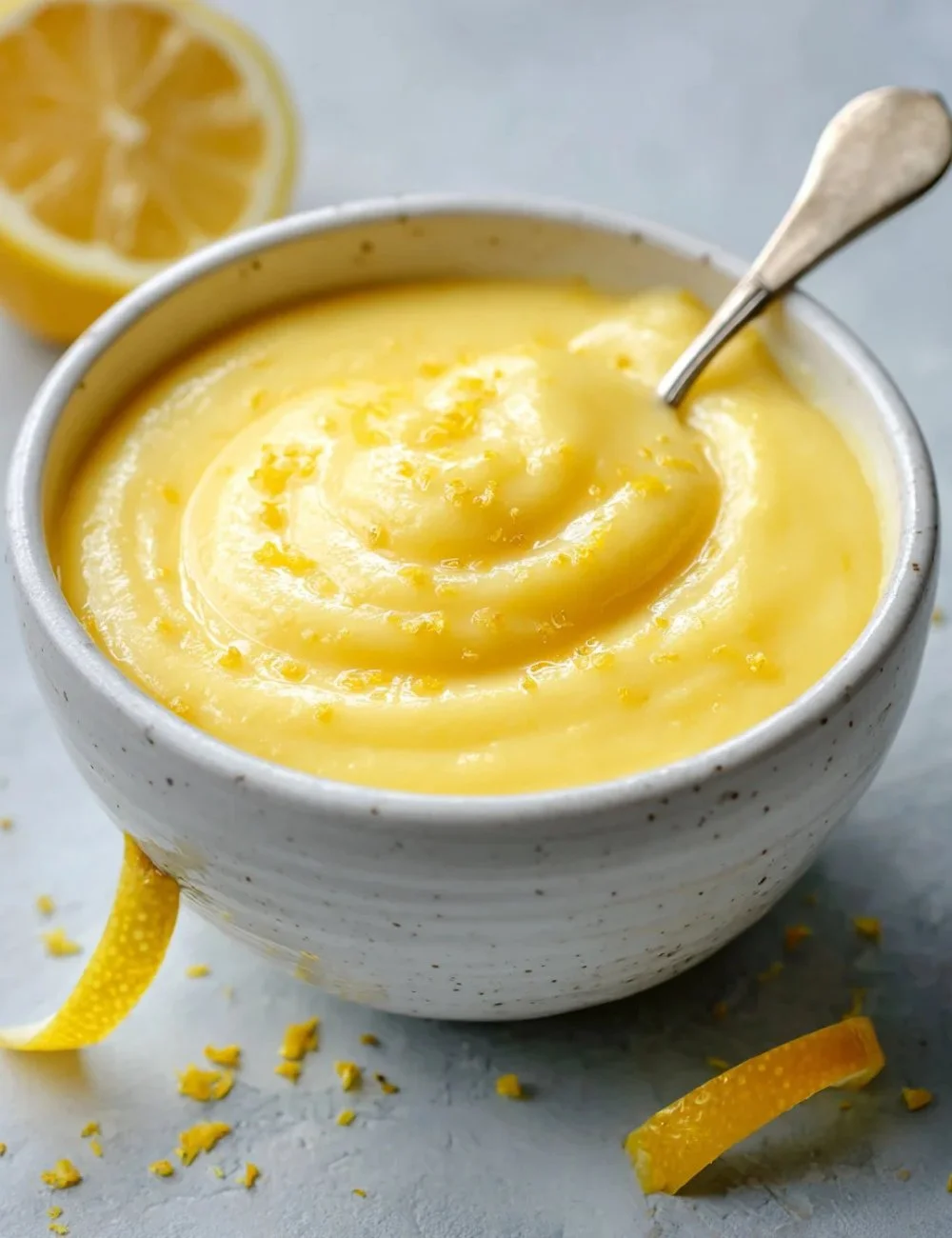 Homemade irresistible lemon curd in a jar