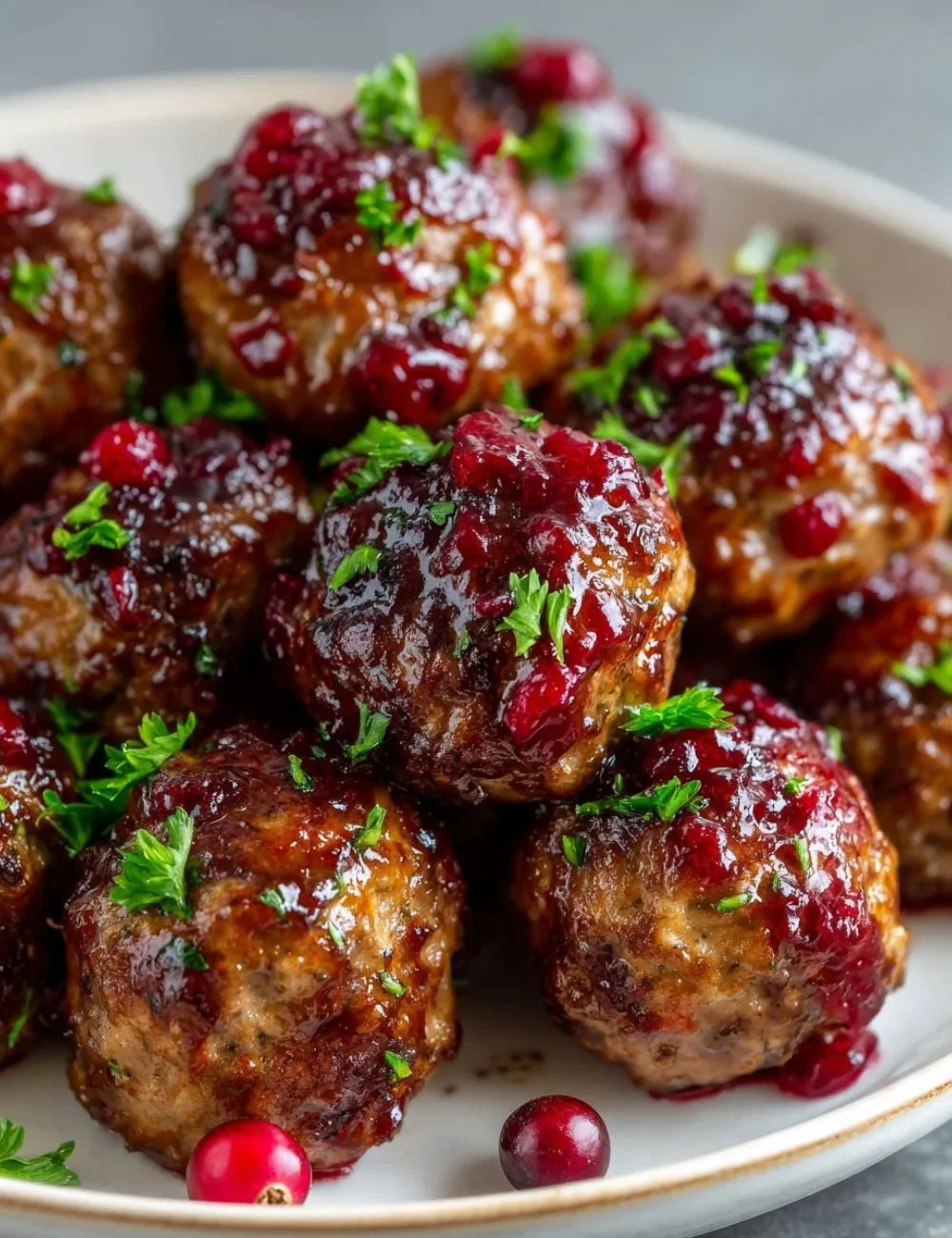 Melt-in-your-mouth beef meatballs served on a festive platter