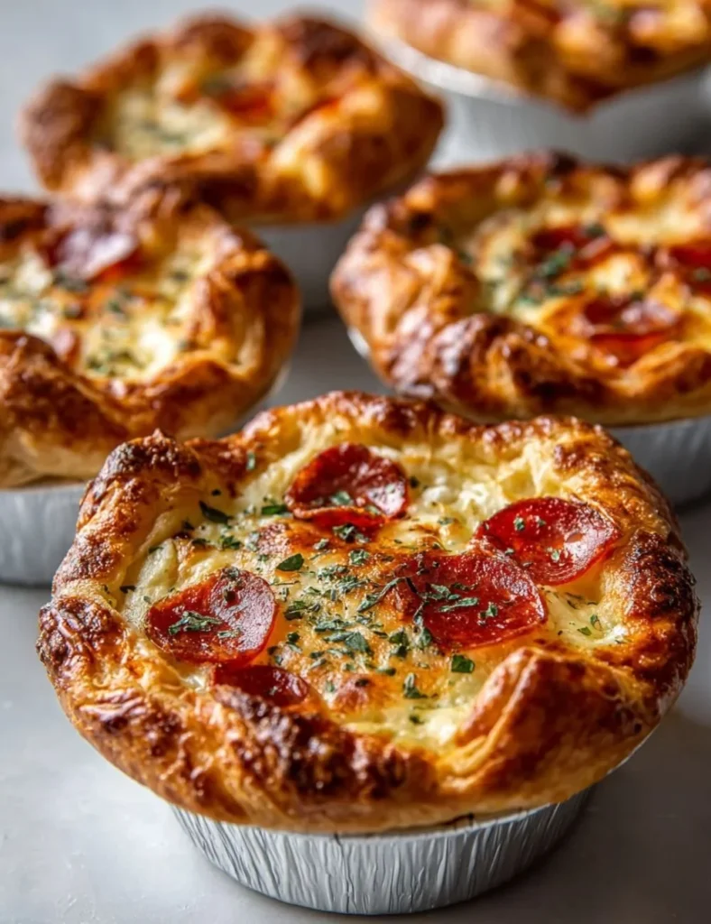 Delicious Pizza Pot Pie with flaky crust and savory toppings.