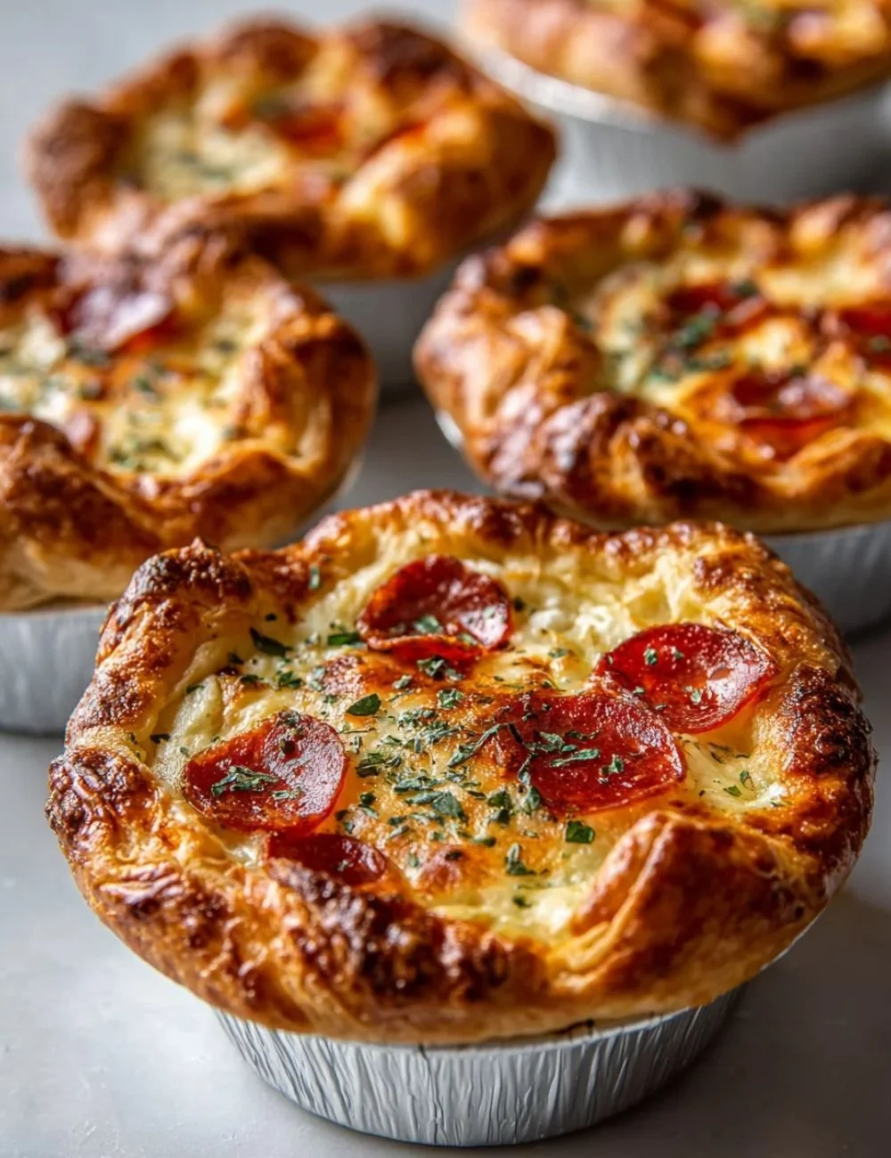 Delicious Pizza Pot Pie with flaky crust and savory toppings.