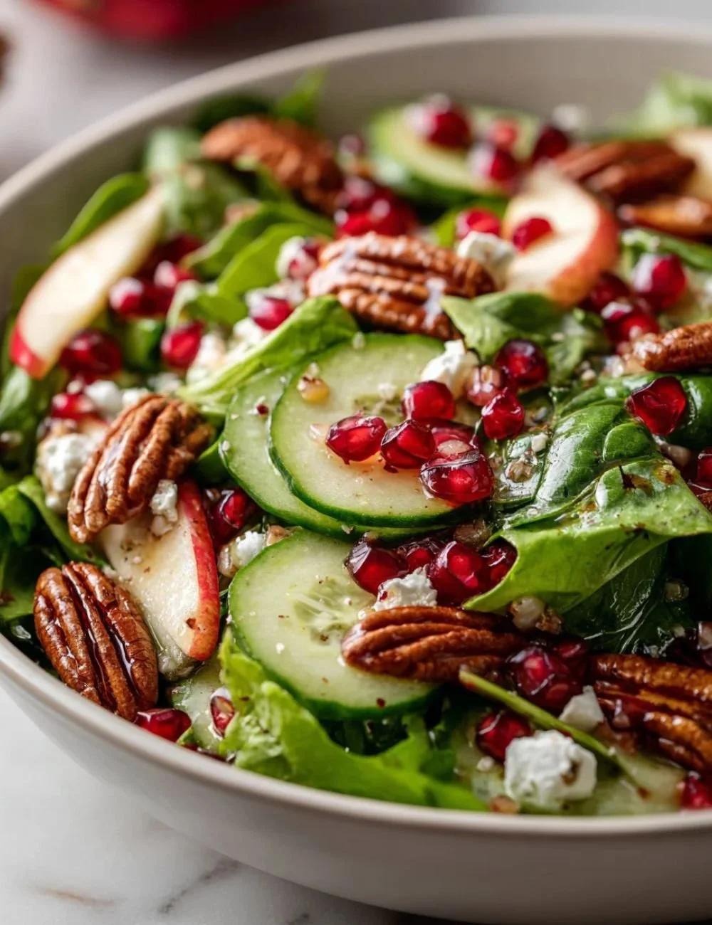 Festive Pomegranate Christmas Salad with fresh ingredients and vibrant colors
