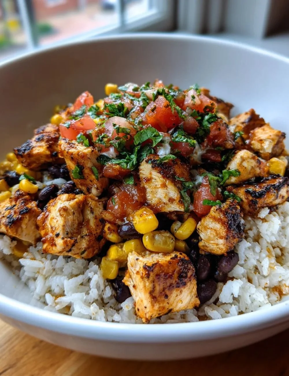 Delicious Chipotle Chicken Bowl with vibrant vegetables and savory chicken