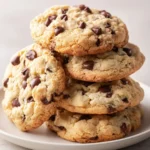 Delicious Cottage Cheese Chocolate Chip Cookies on a baking tray ready to enjoy