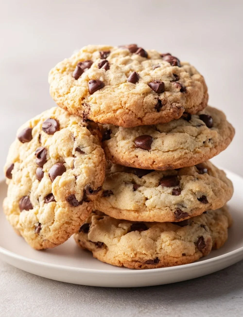 Delicious Cottage Cheese Chocolate Chip Cookies on a baking tray ready to enjoy