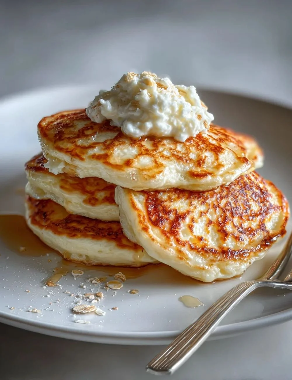 Delicious gluten-free cottage cheese pancakes served on a plate