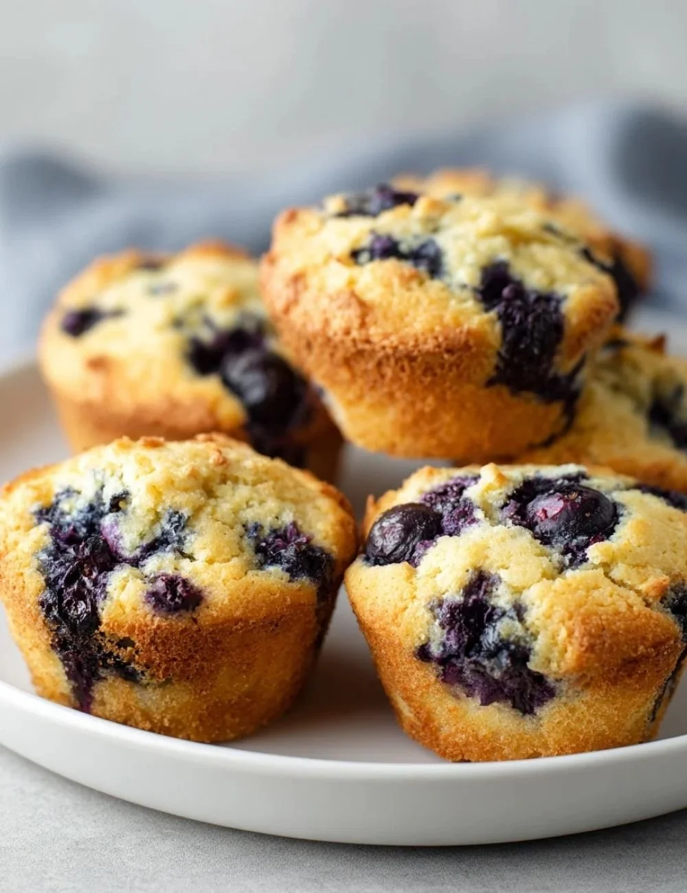 Keto blueberry muffins on a plate, perfect for a low-carb breakfast