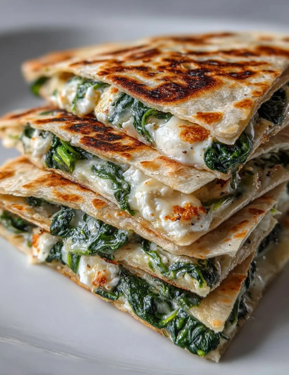 Mediterranean Quesadilla with fresh herbs and vegetables