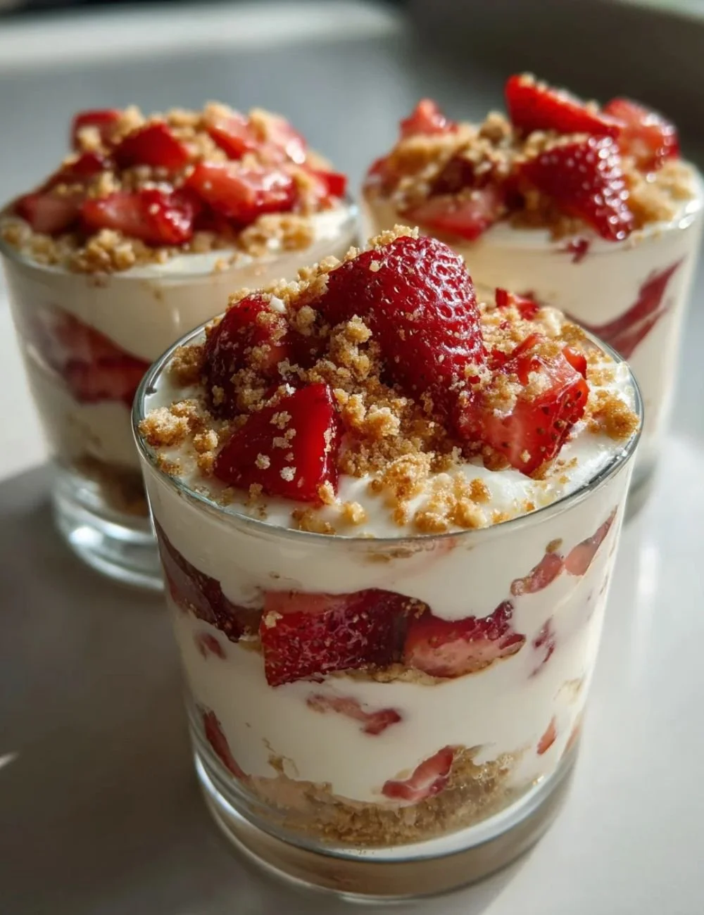 Delicious Minute Strawberry Cheesecake Breakfast served on a plate