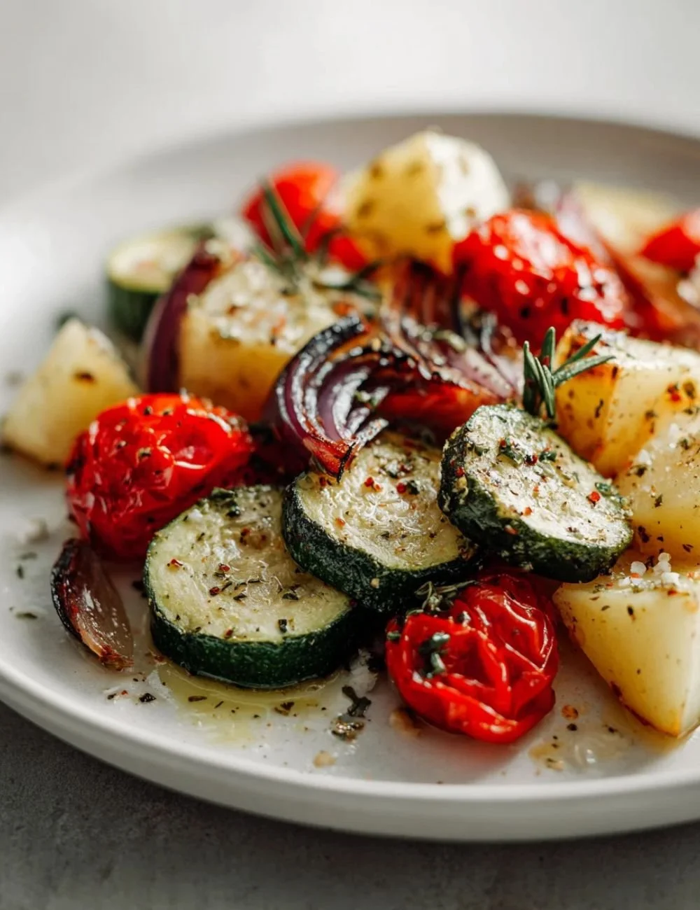 One Pan Greek Vegetables dish featuring vibrant colors and fresh ingredients