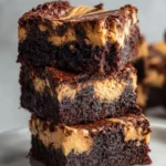 Peanut butter chocolate black bean brownies on a plate, healthy dessert option