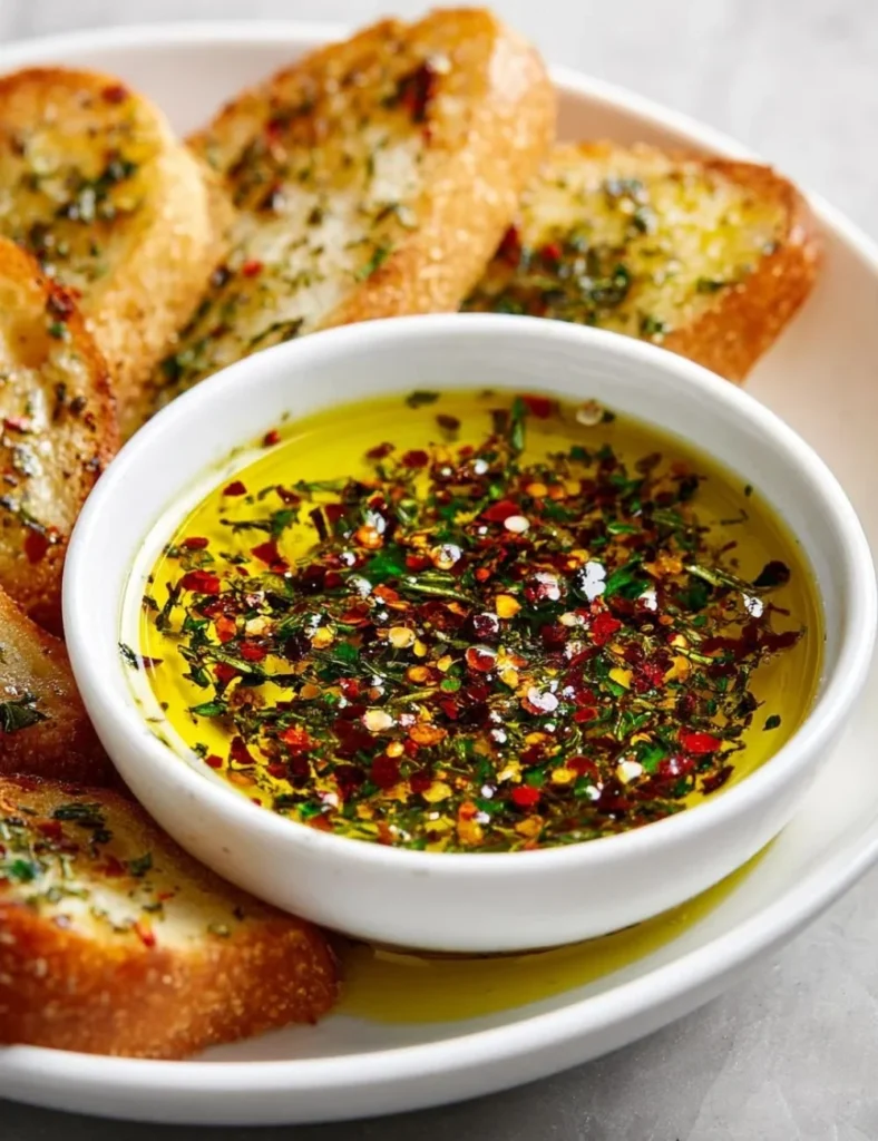 Delicious Carrabba's bread dipping oil served with fresh bread