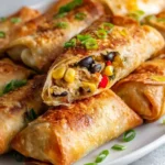 Delicious Chili's Southwest Eggrolls served with a dipping sauce.