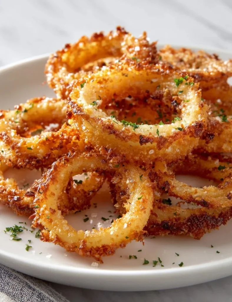 Crispy onion ring chips in a bowl