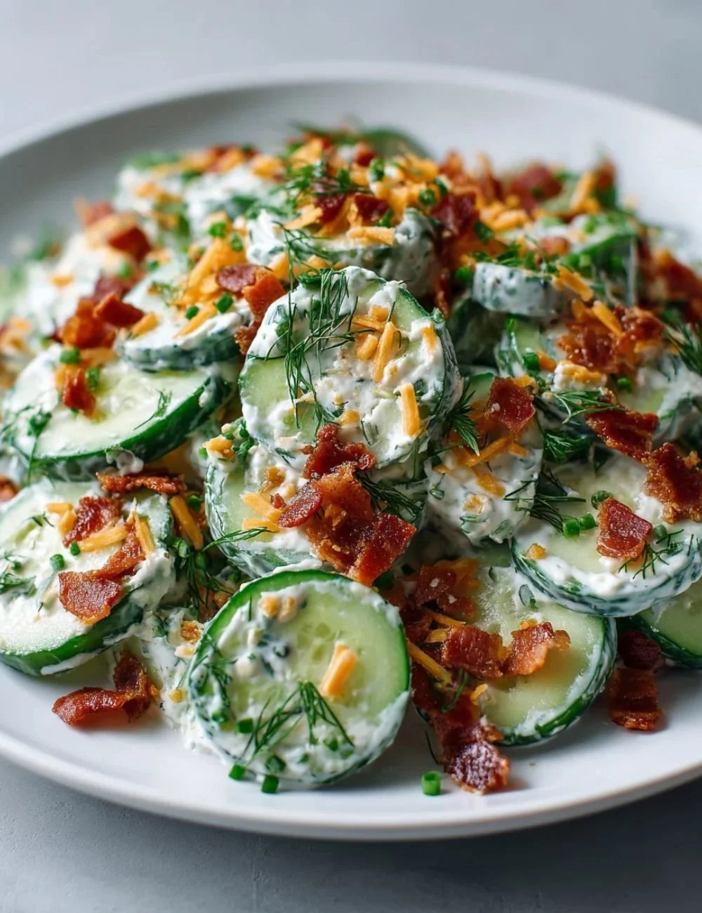 Delicious Cucumber Ranch Crack Salad served in a bowl