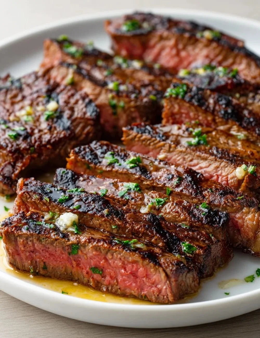 Delicious Garlic Butter Brazilian Steak served on a plate