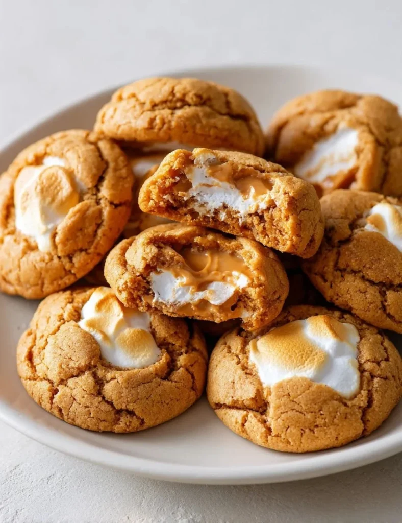 Delicious gluten-free peanut butter marshmallow cookies on a plate