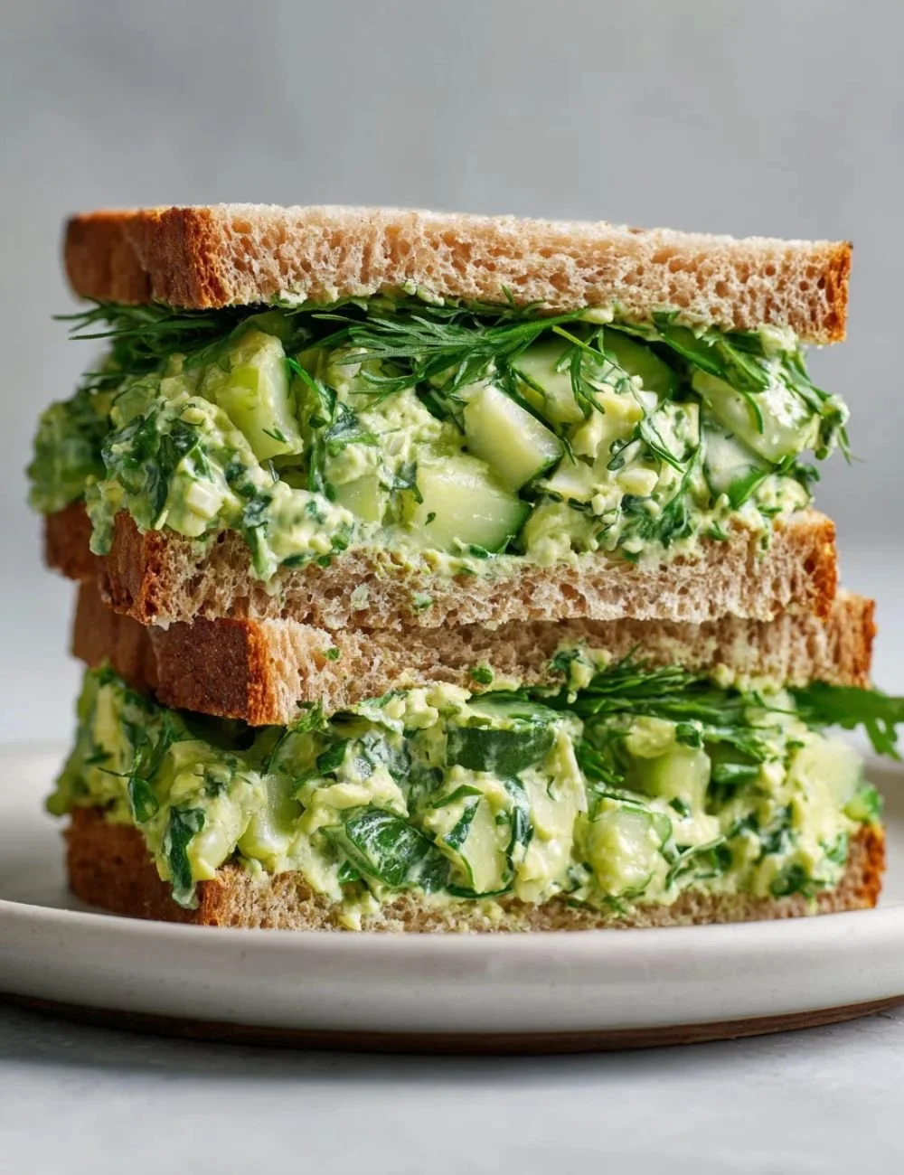 Green Goddess Salad Sandwich featuring fresh vegetables and creamy dressing.