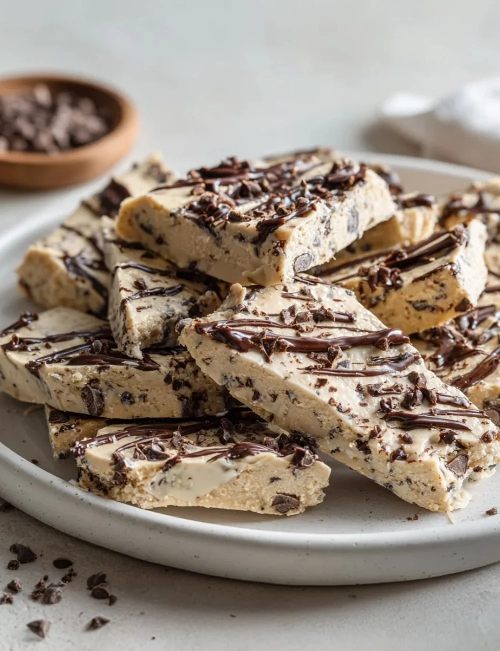Healthy cookie dough bark made with wholesome ingredients