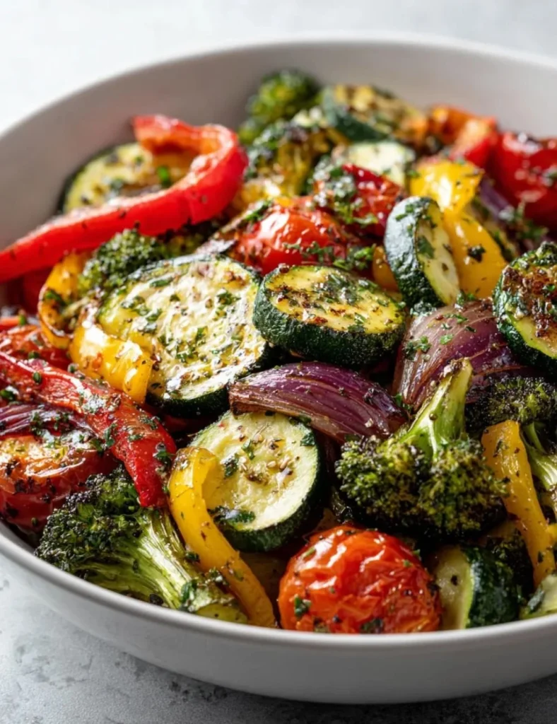 Colorful Marry Me Roasted Vegetable Medley with a variety of seasonal vegetables