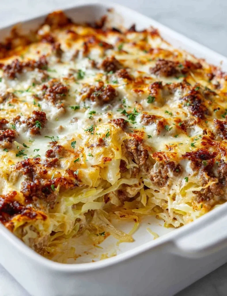 Oven baked cabbage burgers topped with fresh ingredients and served on a plate.