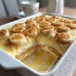 Delicious homemade Southern banana pudding with custard and fresh bananas