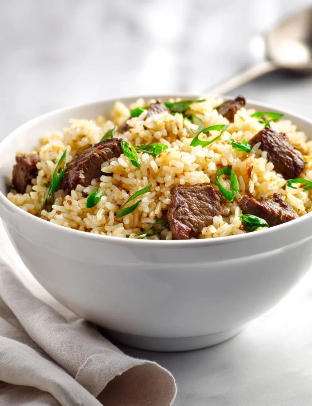 Delicious Beef Garlic Rice Skillet with tender beef and aromatic garlic