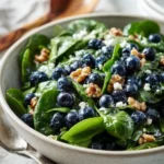 Blueberry Walnut Spinach Salad with fresh ingredients and vibrant colors