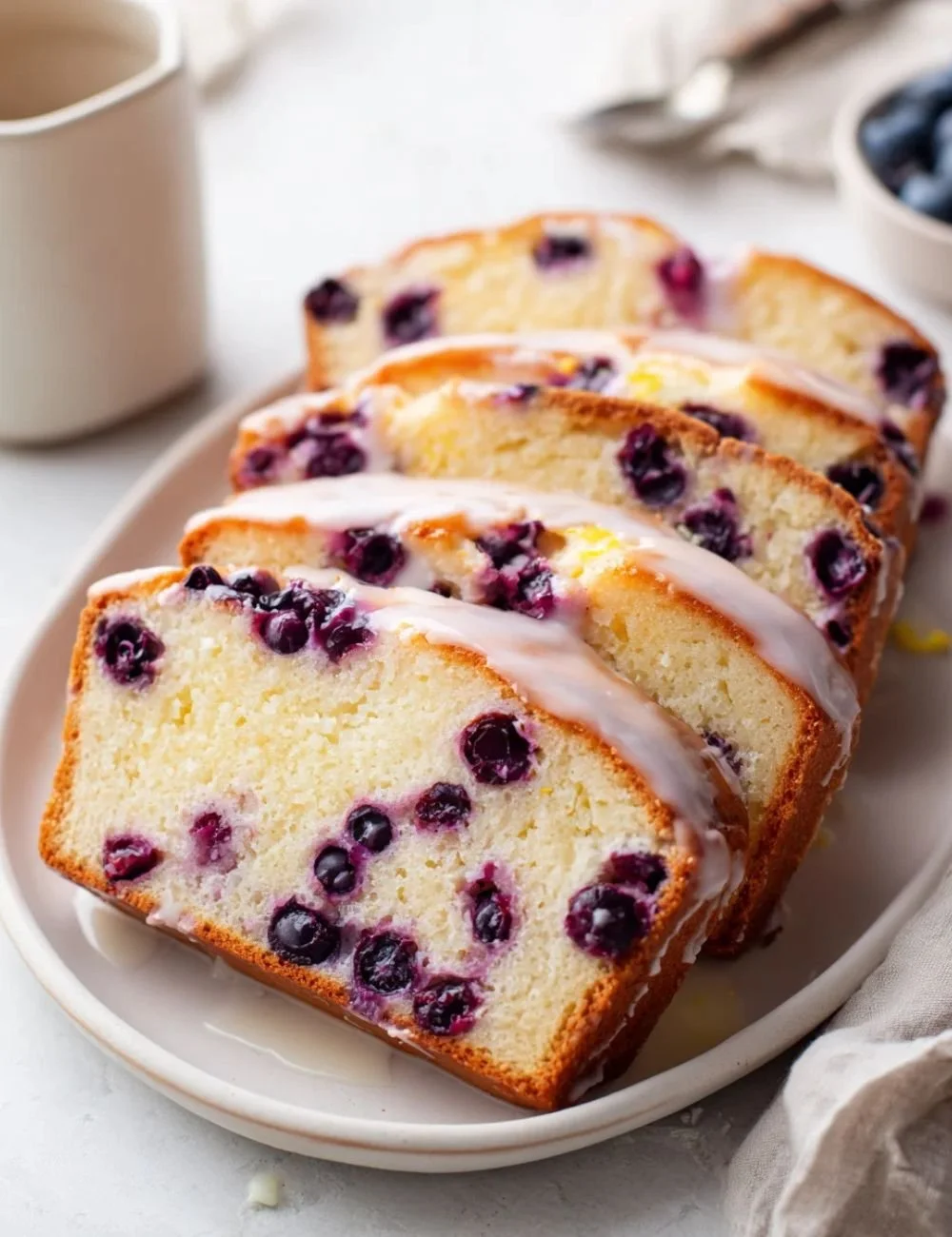 Classic Blueberry Sourdough Bread with Bright Lemon Glaze