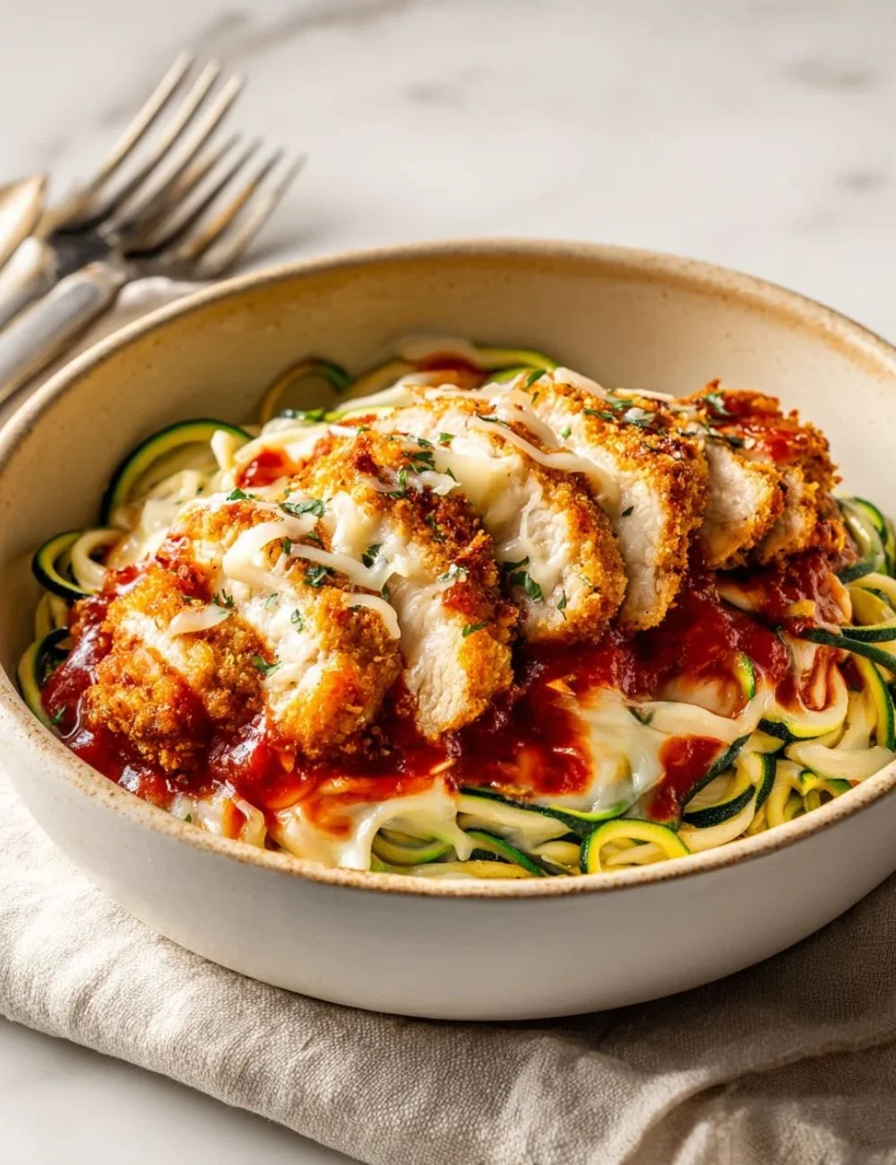 Creamy Cottage Cheese Chicken Parmesan Bowl