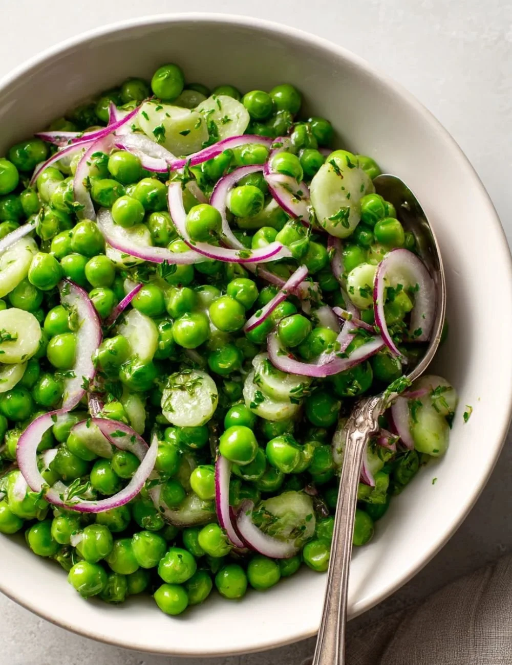 Crisp Vinegar Based Pea Salad