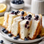 Heavenly Moist Blueberry Lemon Angel Food Cake