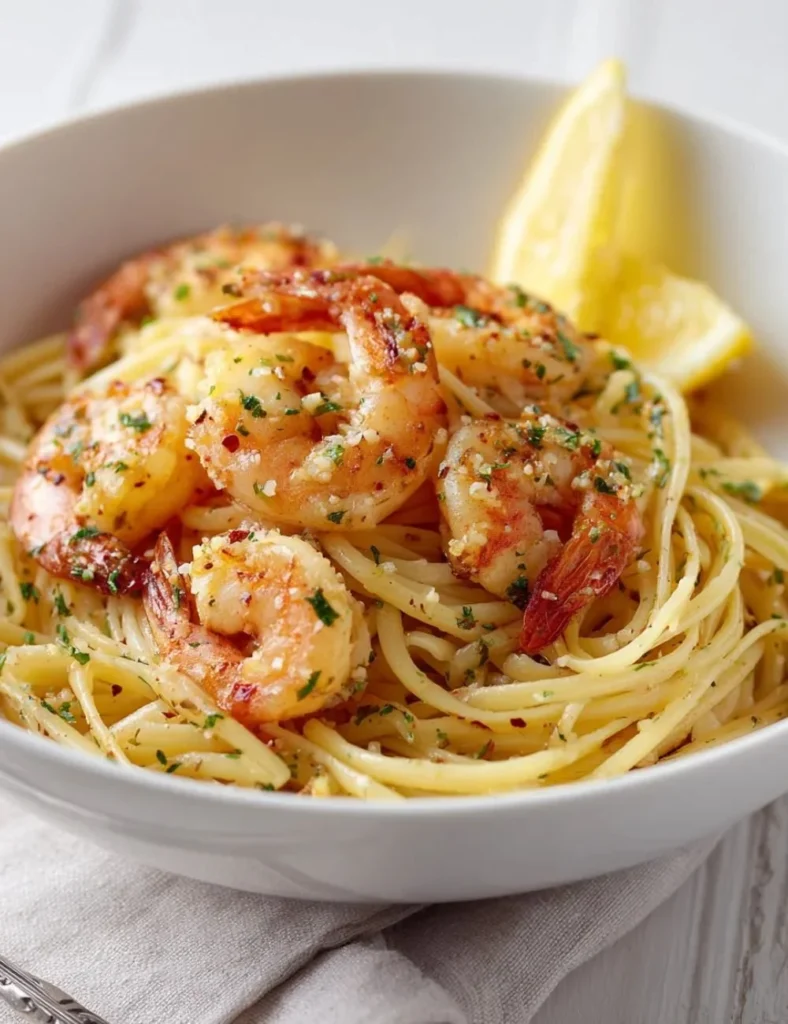 Lemon Garlic Shrimp Pasta