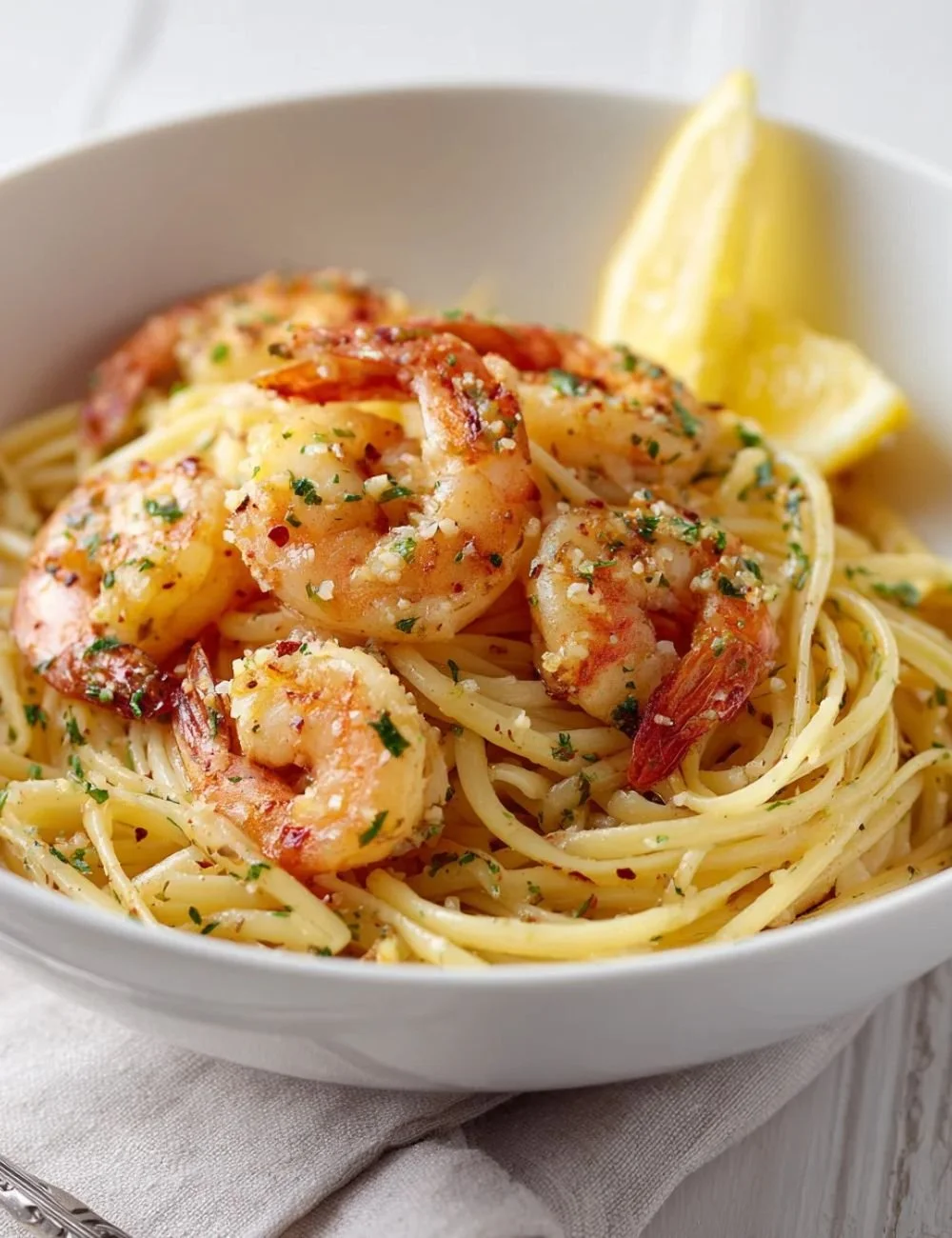 Lemon Garlic Shrimp Pasta