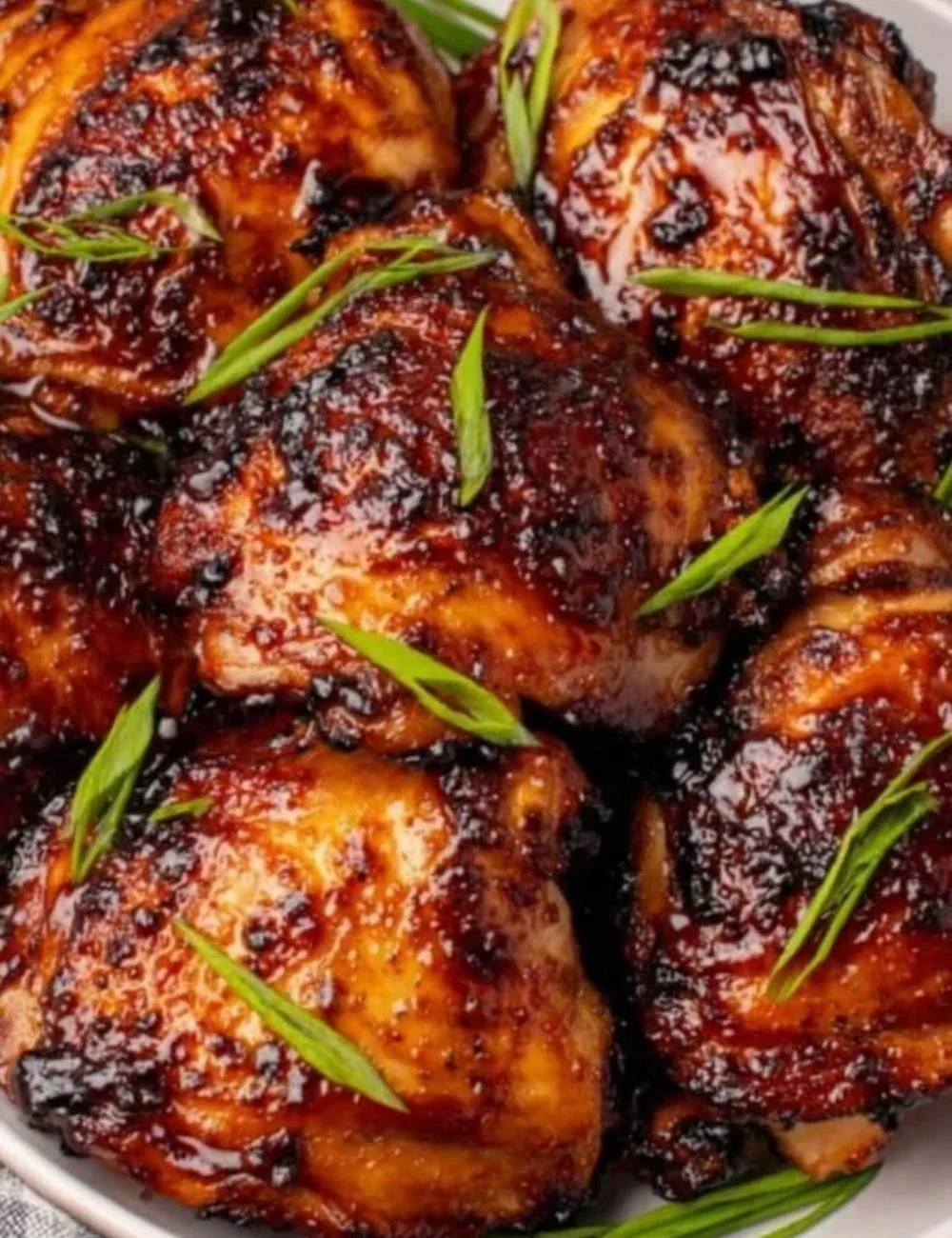Deliciously glazed miso chicken thighs served on a plate