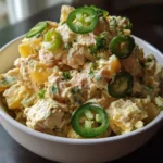 Pineapple Jalapeño Chicken Salad with vibrant ingredients in a bowl