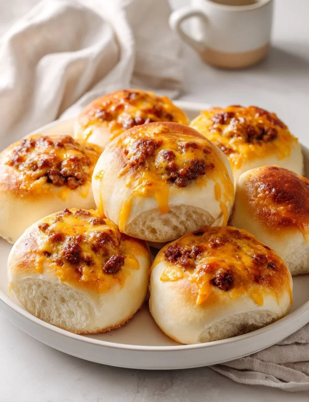 Sourdough Discard Sausage And Cheddar Kolache Buns