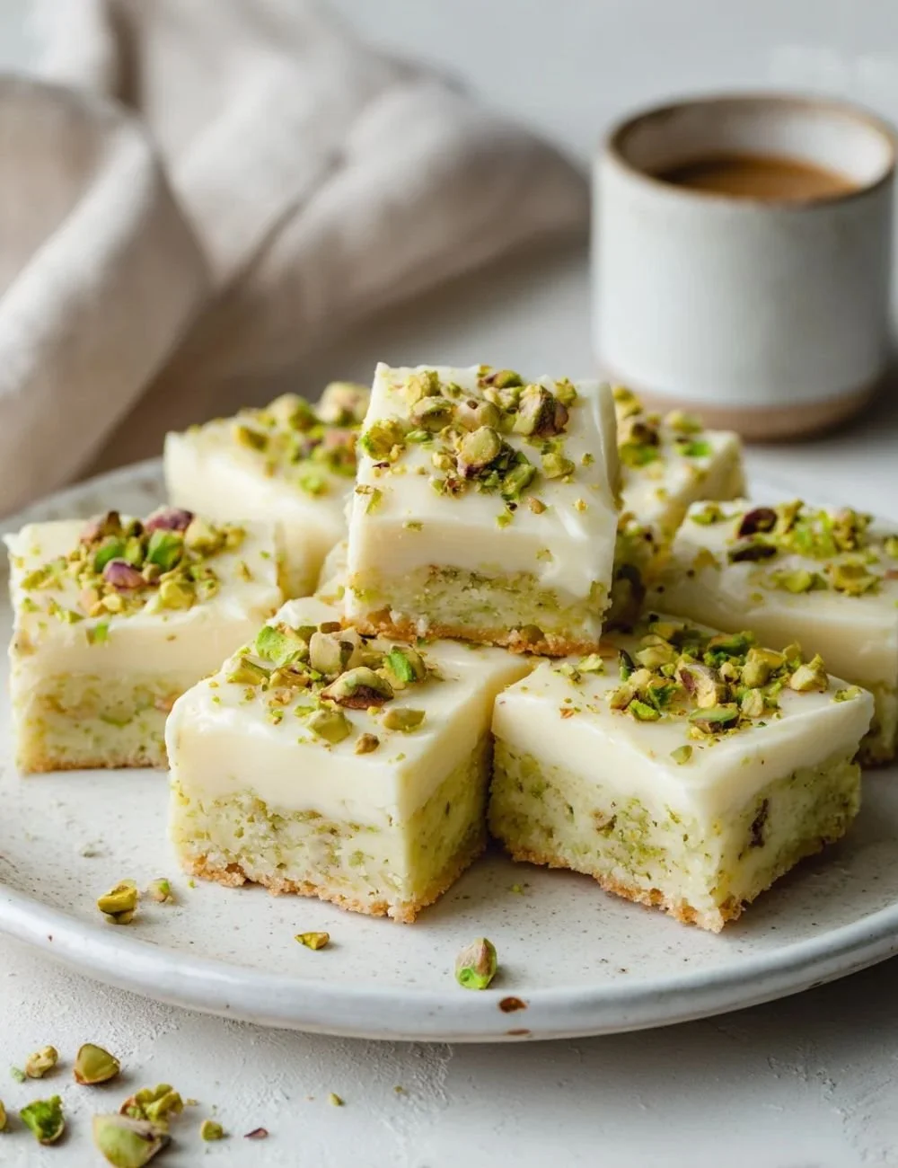 St. Patrick's Day Pistachio Dessert Squares with green toppings