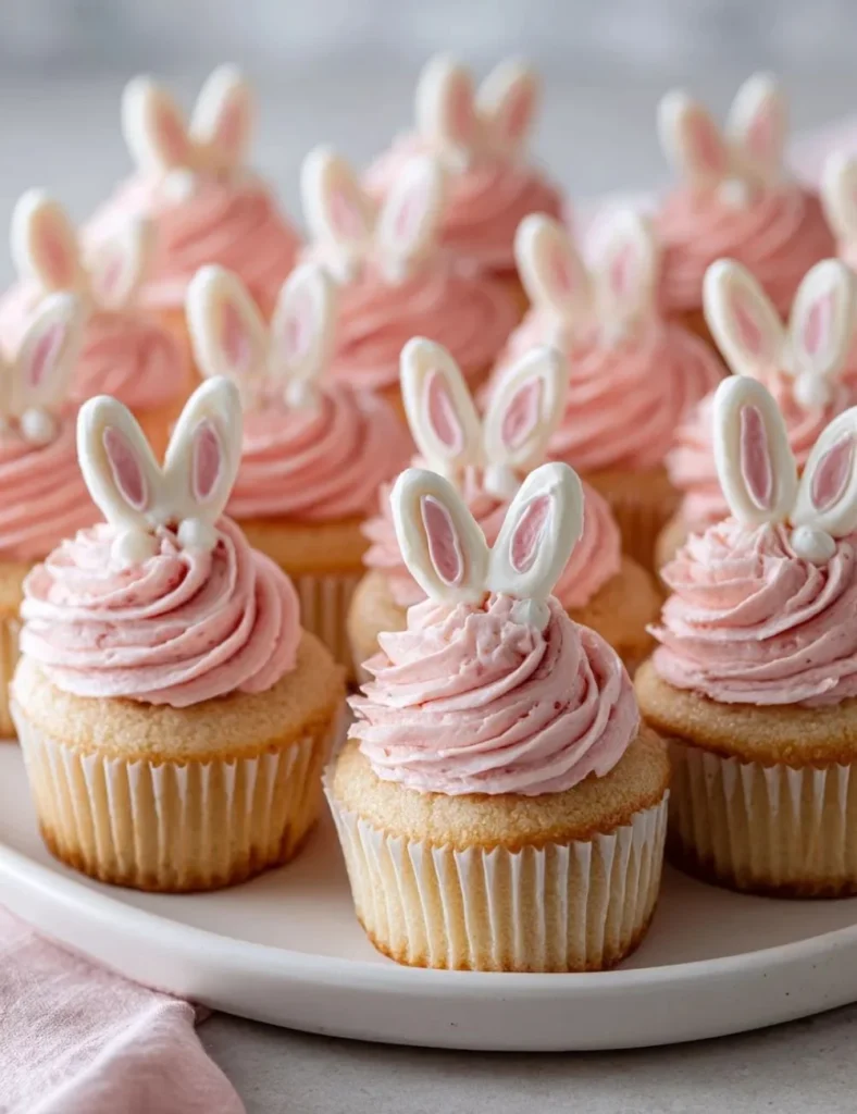 Strawberry Bunny Cupcakes