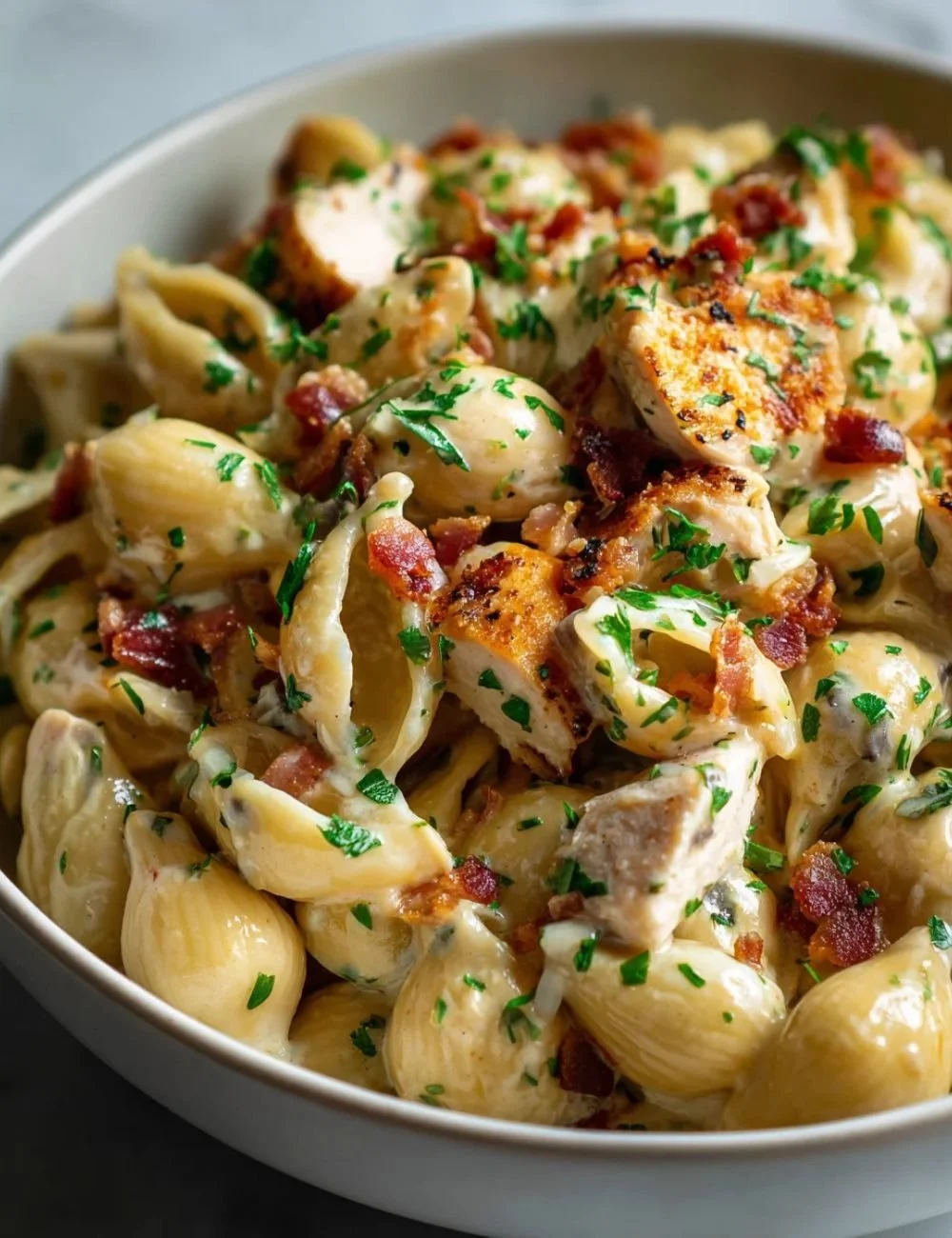 Ultimate Chicken Beef Bacon Ranch Pasta