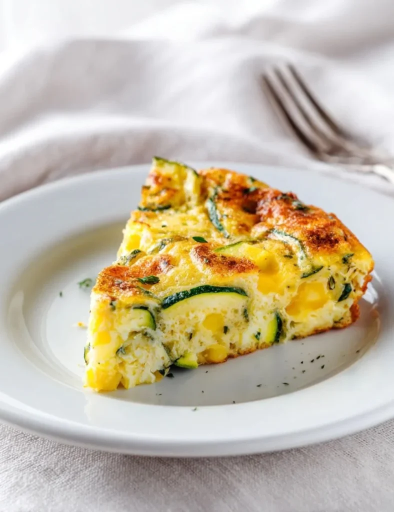 Delicious Zucchini Frittata baked with fresh vegetables and herbs.