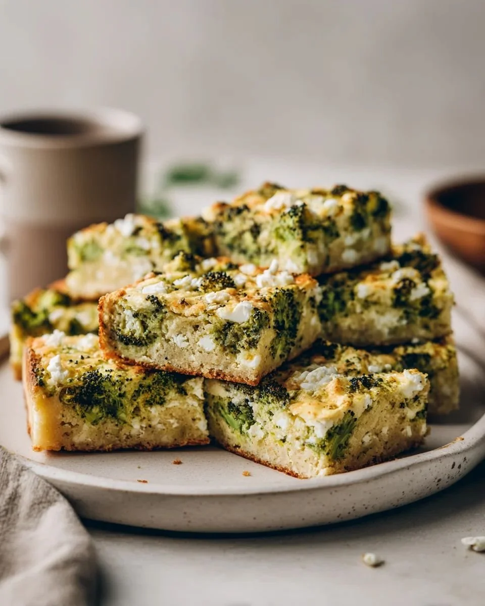 Broccoli and Feta Brownies
