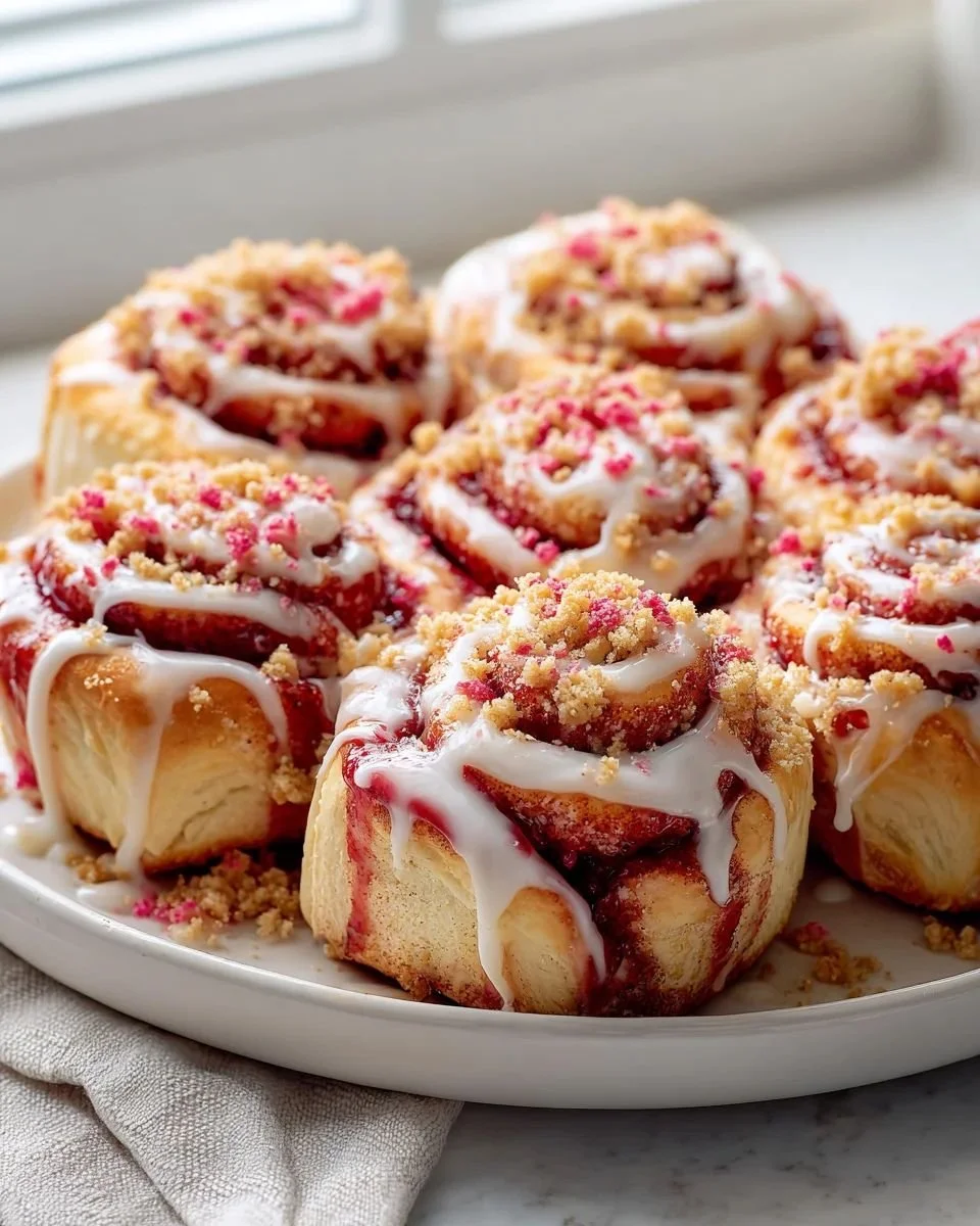 Delicious Strawberry Crunch Cinnamon Rolls